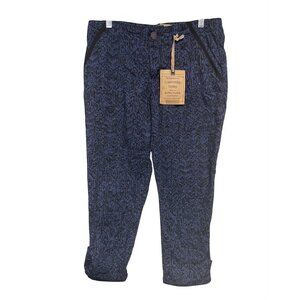 Democracy Flexellent Pants Blue Patterned Cotton Blend Cargo Crop Womens Size 4